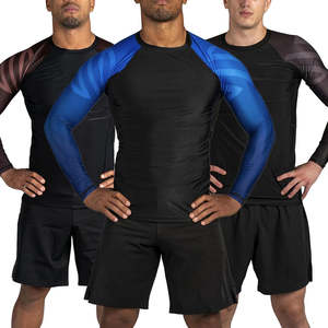 Maillot de compression Rash Guard unisexe à séchage rapide, respirant, haute élasticité, en polyester et élasthanne, design personnalisé pour BJJ Jiu Jitsu MMA - Product Image 6
