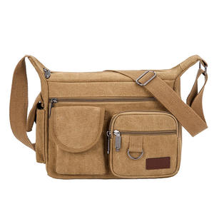 Sac à bandoulière vintage en toile de coton pour homme - Product Image 1