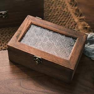 Boîte à fruits secs en bois et acrylique de luxe fabriquée à la main, artisanat, conteneur de rangement décoratif - Product Image 1