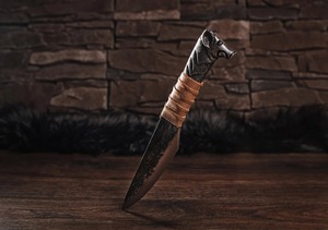 Cuchillo Vikingo Forjado con Hoja de 5.5 Pulgadas y Empuñadura con Cabeza de Jabalí, Cuchillo de Bolsillo, Artículo de Cosplay, Field Edge, Regalo de Cumpleaños, Elemento Medieval - Product Image 3