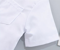 Academic White Shirt Classic Minimalist Style Pure White Patch Pocket Short-sleeved High School Uniform 100% Cotton Bangladesh
