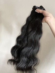 Natural Black Wavy Weft Color Hair 100% Raw Vietnamese Human Hair No <b>tangle</b> No Shedding Wholesale - Product Image 3