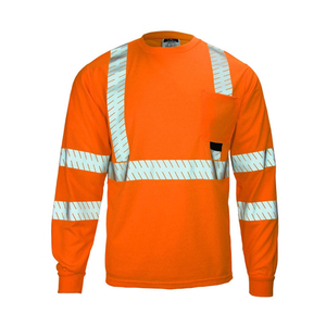 Camiseta de Seguridad Reflectante de Alta Visibilidad al por Mayor, Manga Larga, Fluorescente, para Trabajo de Construcción, Transpirable, con Malla, EPP - Product Image 5