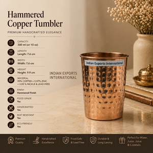 Vaso artesanal de cobre para bebidas de Indian Exports International. (Cobre puro certificado) - Product Image 2