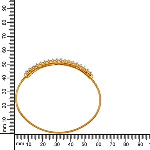 GLEAMORA ENTERPRISE Yellow Gold Lab Grown Diamond Fancy Round Brilliant Cut Classic Floral 14K 8.4g Women's <b>Bangle</b> <b>Bracelet</b> - Product Image 4