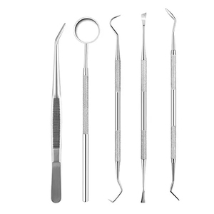 Kit d'instruments dentaires manuels en acier de haute qualité, 5 pièces, assortiment de luxe, certification CE - Product Image 1