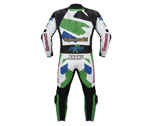 Combinaison de moto Rawasaki en cuir premium MotoCP Racing 1 pièce, équipement de conduite avec bosse niveau 2 CE, sur mesure - Product Image 2