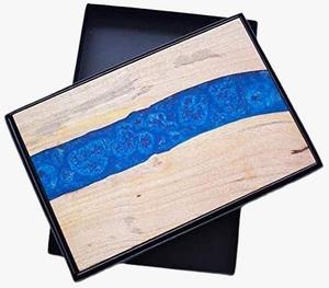 Planches à découper en bois d'acacia avec poignée en résine époxy, vente en gros, planches à découper en bois personnalisées pour la cuisine, planches à servir pour fruits et fromages - Product Image 3