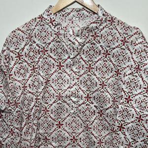 Auténtica Kurta Corta de Manga Larga Multicolor 100% Algodón para Hombre |   Estampado Floral Hecho a Mano al Estilo Indio Atemporal - Product Image 2