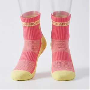 North Approach Ankle <b>Socks</b> Pink Yellow Breathable <b>Running</b> <b>Socks</b> for Adults Summer Season - Product Image 1