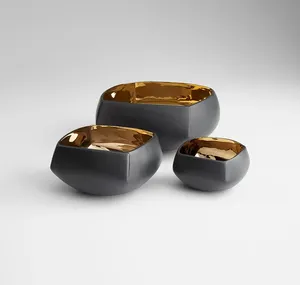 Moderno tazón de metal hecho a mano, tazón decorativo de lujo para la mesa de comedor, seguro, fabricado por Zahid Exports, chapado. - Product Image 2