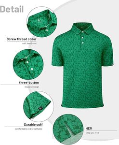 Chemises de golf pour hommes de haute qualité, en coton, personnalisables, avec logo brodé sur le devant, anti-plis, vente en gros - Product Image 4