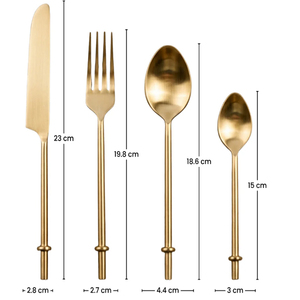 Ensemble de 3 couteaux à fromage anciens, manche en acier inoxydable, couverts en acier inoxydable doré 4 pièces - Product Image 2