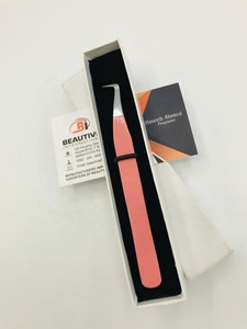 แหนบต่อขนตาปลายแหลมแบบด้ามจับแข็งแรงทำจากสเตนเลสบูตแบบบางโลโก้ออกแบบได้ตามต้องการ - Product Image 3