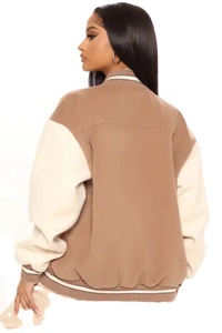 Chaqueta Varsity Blanca para Mujer, Diseño Personalizado, Último Modelo, Estilo Letterman, Piel de Oveja, Teñido Liso, Transpirable, Resistente al Viento - Product Image 4