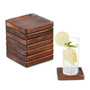 Sous-verres carrés en bois d'acacia style vintage pour accessoires de cuisine, décoration de table basse, prix de gros du Vietnam - Product Image 1