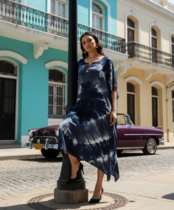High Quality Designer Rayon <b>Kaftan</b> Tie Dyed Solid <b>Summer</b> Daily Wear Regular Fit O-Neck Best Price by Supplier - Product Image 2
