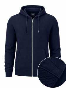 Sweat-shirt à capuche léger et décontracté pour homme, 100 % coton molletonné, avec fermeture éclair intégrale, cordon de serrage et poches kangourou - Product Image 1