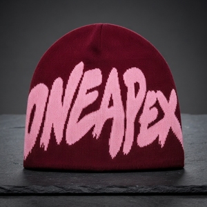 Burgundy Red Knit Beanie Hat Unisex <b>Winter</b> <b>Cap</b> Streetwear Headwear Custom Wholesale OEM Factory Premium - Product Image 1