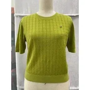Pull décontracté en maille côtelée olive (P8T26204) – Chandail long d'hiver ODM avec motif imprimé - Product Image 1