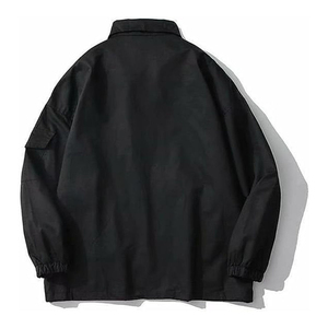Veste coupe-vent verte pour homme, col montant, écologique, coupe-vent, décontractée, pour l'hiver, coupe régulière, en nylon/coton - Product Image 2