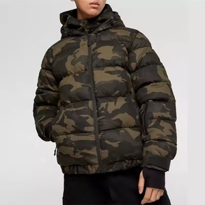 Men's Camouflage Hooded Puffer Jacket Windproof <b>Thick</b> <b>Winter</b> <b>Coat</b> Polyester Filling Casual Style Zipper Closure - Product Image 1