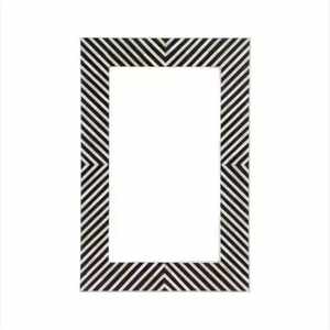 Marco de espejo con incrustaciones de hueso en forma redonda, diseño moderno único de fabricante indio para uso decorativo. - Product Image 1