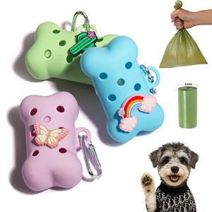Custom Silicone Eco-Friendly <span class=keywords><strong>Poop</strong></span> Bags Biodegradável com Dispenser <span class=keywords><strong>Candy</strong></span> Color Trendy Cute Soft com 1 Roll Bag Inside - Product Image 1