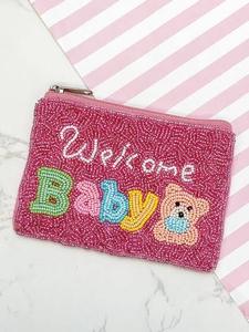Porte-monnaie carré artisanal perlé Jaunty, pochette zippée en coton, mini sac à monnaie, couleur personnalisable, idéal pour les fêtes et les voyages - Product Image 4
