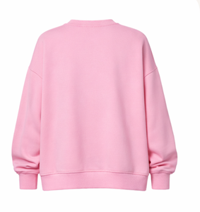 Women's Autumn Oversized Printed <b>Pink</b> Crew Neck Fleece Sweatshirt Drop Shoulder <b>Long</b> <b>Sleeve</b> Custom Front Quick Dry <b>top</b> - Product Image 3