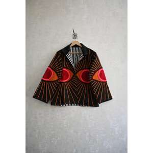 Chaqueta Boho de Terciopelo Bordada a Mano para Mujer, Abrigo Étnico Vintage de Invierno, Prenda Hecha a Mano para Festivales - Product Image 2