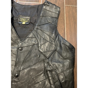 Chaleco de Cuero Genuino para Hombre, Estilo Patchwork, con Parche de Motocicleta Wild Horse Desert MC, Chaqueta sin Mangas Estilo Western - Product Image 4