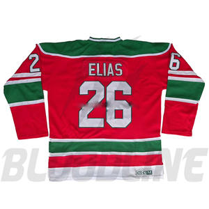 Camiseta de Hockey Roja y Verde para Hombre BLOODLINE, Daneyko 3, con Estampado, Poliéster Transpirable, Servicio OEM para Adultos, Costuras sin Costuras - Product Image 3