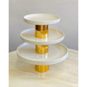 Round Stainless Steel Cake <b>Stand</b> With Beaded Edge And Black Marble Top Non-Stick Surface For Dessert And Cake Display Supplies - Product Image 5
