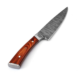 Couteau de cuisine professionnel artisanal à lame en acier à motifs, poignée confortable pour trancher, couteau de chef en acier Damas de qualité supérieure - Product Image 2