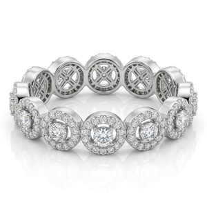สร้อยข้อมือเพชรทองคำขาว 14K สำหรับผู้หญิง |   แหวนแต่งงานทรงกลม 0.89 กะรัต สไตล์หรูหรา แฟชั่นเครื่องประดับของขวัญสุดหรู - Product Image 1