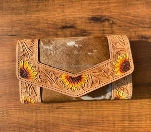 กระเป๋าคลัทช์หนังแท้สำหรับแต่งผมหนังวัวมีสไตล์หลากหลายดีไซน์ใหม่กระเป๋าสตางค์หนังสไตล์ตะวันตก - Product Image 2