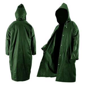 Raincoat for <b>Men</b> with Hood Pure Pu Coating Made with Polyester Long <b>Rain</b> <b>Jackets</b> <b>Lightweight</b> Breathable RainCoat - Product Image 1