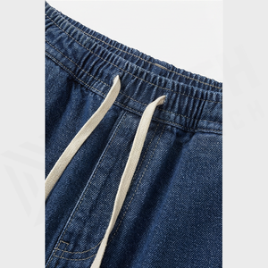 Pantalon en jean ample pour homme, taille haute, coupe décontractée, en coton, style automne, couleur unie, bleu - Product Image 4