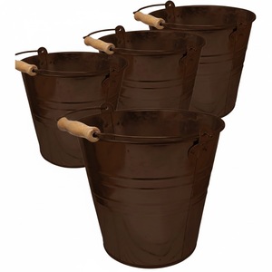 Seau en métal vintage, jardinières rustiques pour fleurs et plantes vertes, pots décoratifs d'extérieur durables, lot de six - Product Image 2