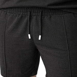 Ensemble décontracté homme : T-shirt à capuche à manches courtes et short – Tenue de sport d'été deux pièces confortable et de qualité supérieure - Product Image 5