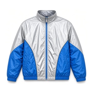 Veste coupe-vent en polyester pour homme, personnalisable, légère, colorblock, fermeture éclair intégrale, pour course en extérieur, résistante au vent, décontractée - Product Image 6
