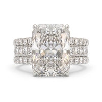 Bague élégante en or blanc 10K avec diamant de laboratoire 12,37 CT, certifiée IGI, sertissage en canal, bijoux de luxe pour mariage et fiançailles