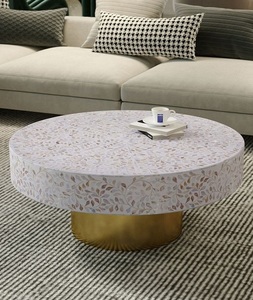 Taburete Decorativo Redondo Hecho a Mano, Ecológico y Moderno, con Incrustaciones de Hueso, F S INTERNATIONAL MUG Uttar, Superventas - Product Image 4
