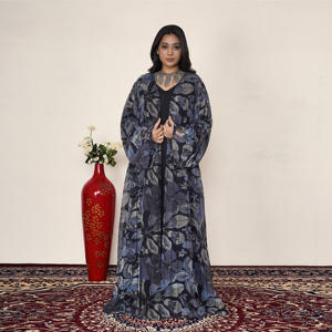 Abaya Kimono Longue à Col Ouvert Style Cardigan Ample pour Femme Musulmane – Tenue Pudique pour Prière, Aïd, Ramadan, Fête – Vente en Gros - Product Image 1