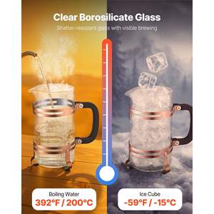 34 oncia 1 litro vetro borosilicato macchina da caffè stampa francese in acciaio inox filtro grande vetro per cucina fredda casa - Product Image 2