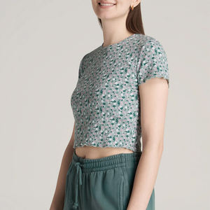 Top Corto Casual Básico sin Mangas para Mujer, Cuello Alto, Tejido de Algodón Acanalado, Venta al Por Mayor - Product Image 3