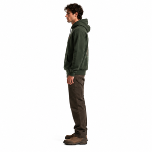 Sweat-shirt à capuche vert forêt en polaire douce, imprimé loup photoréaliste, motif nature et faune, personnalisé OEM, pour homme, idéal pour l'extérieur - Product Image 3