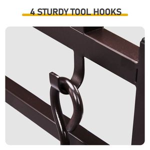 Porta Legna a Doppio Strato Marrone con Motivo Animale e Attrezzi per Set e Accessori da Caminetto - Product Image 3