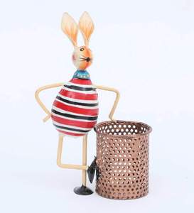 Premium Quality India Easter Rabbit Pen Stand Eco-friendly Iron <b>Study</b> Table Academic Reading Setups Utility Item Stationery - Product Image 1